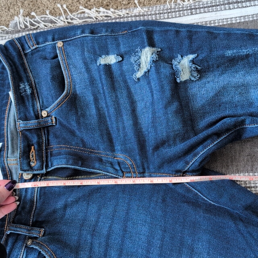 KanCan Women's Distressed Dark Blue Denim Jeans - Picture 8 of 8